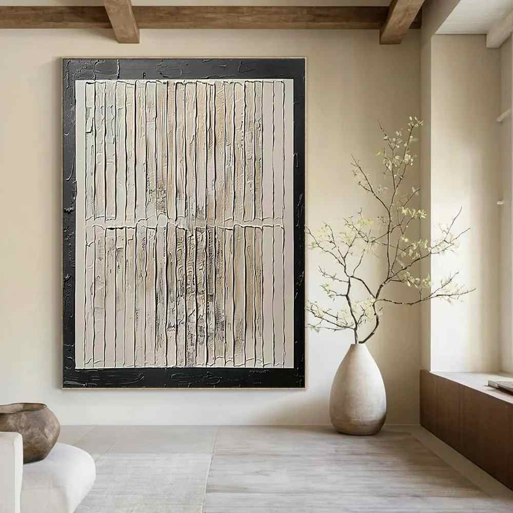 Neutral_Abstract_Minimal_Textured_Striped_Artwork_FK33K wall art